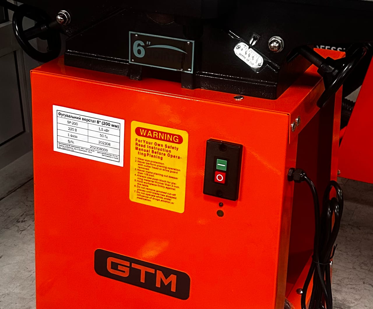 GTM Фугувальний верстат SP-150 GTM 0,75 кВт 220В - Зображення 3