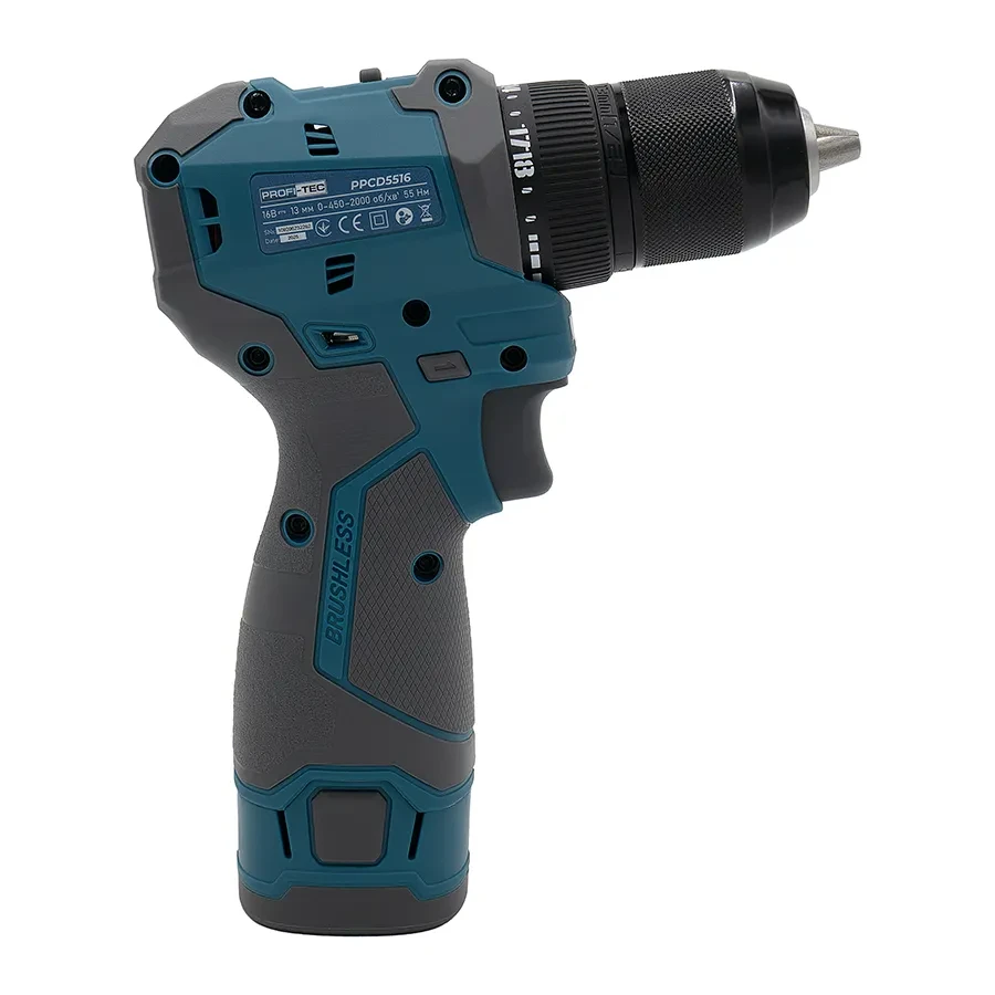 Акумуляторний шуруповерт PROFI-TEC PPCD5516 (2×PPT1620 (2.0 Ач), зарядний пристрій) - Зображення 4