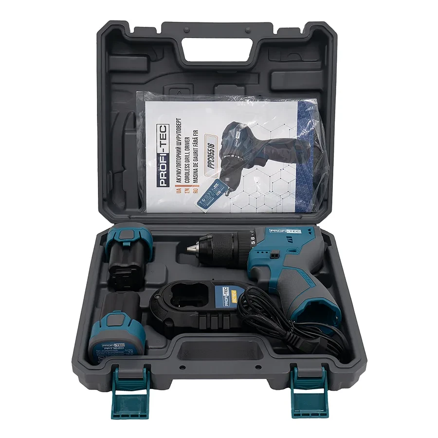 Акумуляторний шуруповерт PROFI-TEC PPCD5516 (2×PPT1620 (2.0 Ач), зарядний пристрій) - Зображення 6