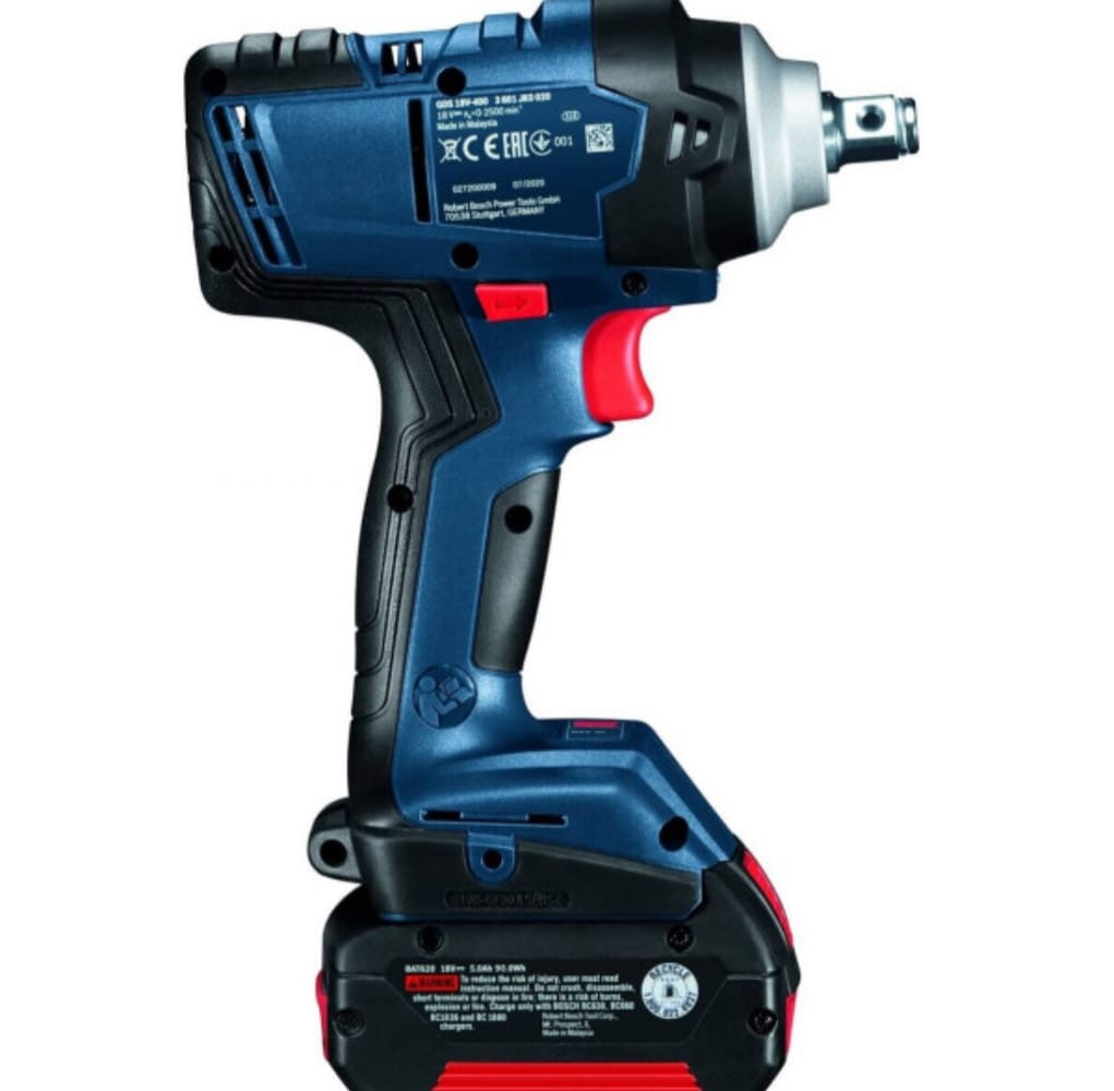 Набор Аккумуляторный ударный гайковерт Bosch GDS 18V-400 Professional, 2 акб 5 Ah, ж/п GAL 18V-40, в кейсе — изображение 8