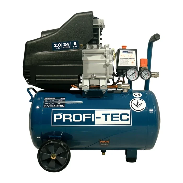 Компресор масляний PROFI-TEC OC-24 (24 л, 1,5 кВт, 195 л/хв)