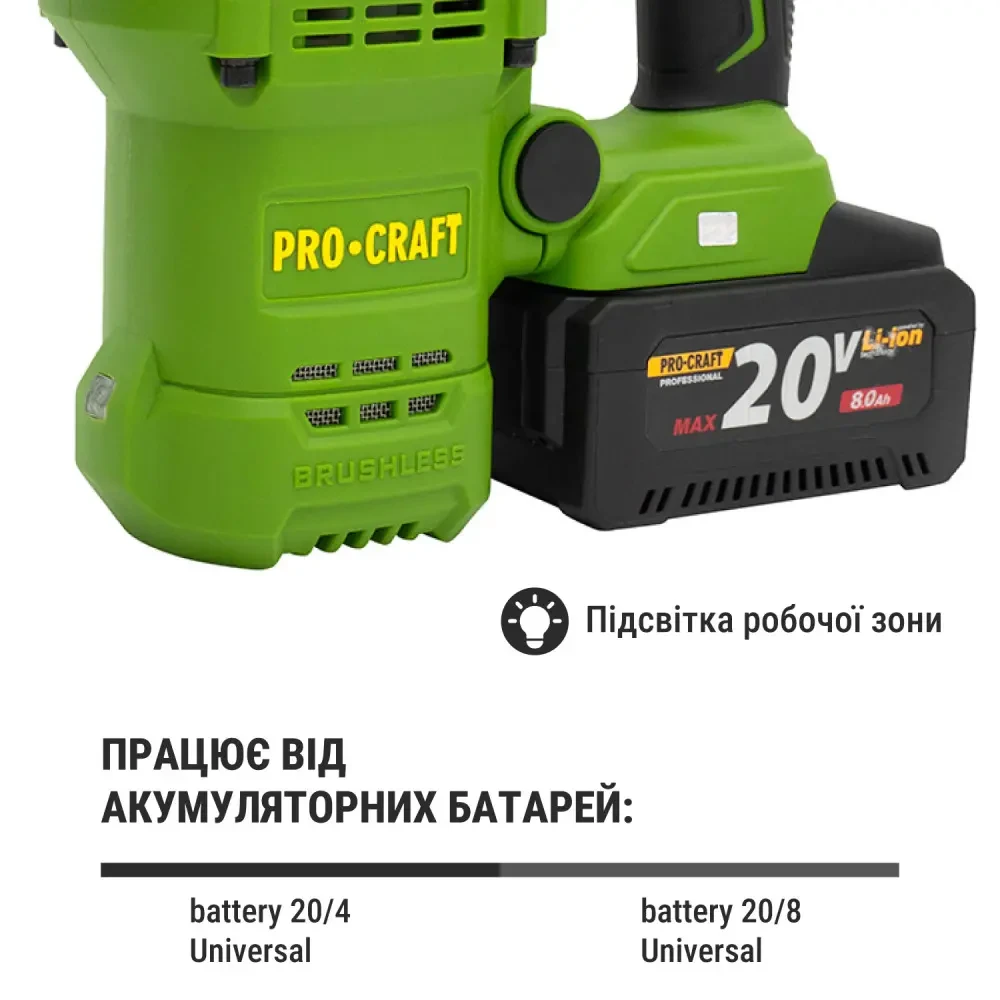 Аккумуляторный перфоратор Procraft PHA50 Кейс (с 1 акб и ЗУ) — изображение 2