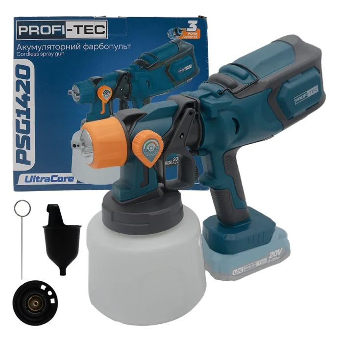 Акумуляторний фарбопульт PROFI-TEC PSG1420 (без акумулятора та зарядного пристрою)