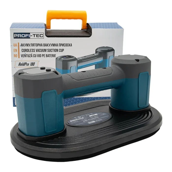 Аккумуляторная вакуумная присоска PROFI-TEC HoldPro 180 (12 В/1.5 Ач, зарядное устройство)