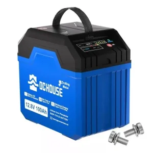 Акумулятор LiFePO4 OCHOUSE 12.8V 100Ah 1280Wh з USB надійне автономне живлення для дому та подорожей