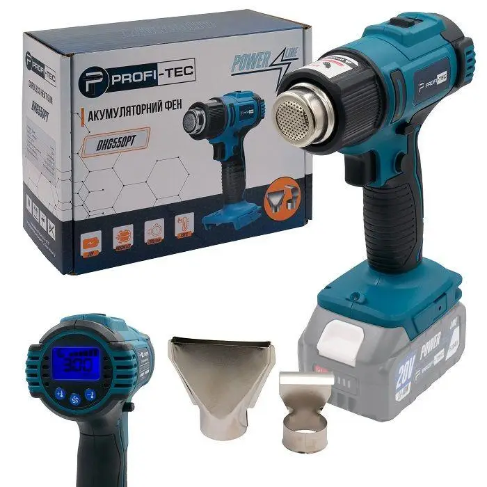 Акумуляторний фен PROFI-TEC DHG550PT_1 POWERLine (LCD-дисплей, без акумулятора та зарядного пристрою)