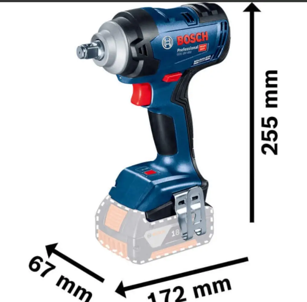 Набор Аккумуляторный ударный гайковерт Bosch GDS 18V-400 Professional, 2 акб 5 Ah, ж/п GAL 18V-40, в кейсе — изображение 2