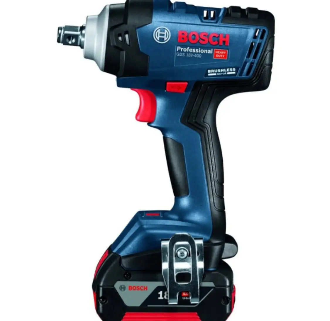 Набор Аккумуляторный ударный гайковерт Bosch GDS 18V-400 Professional, 2 акб 5 Ah, ж/п GAL 18V-40, в кейсе — изображение 9
