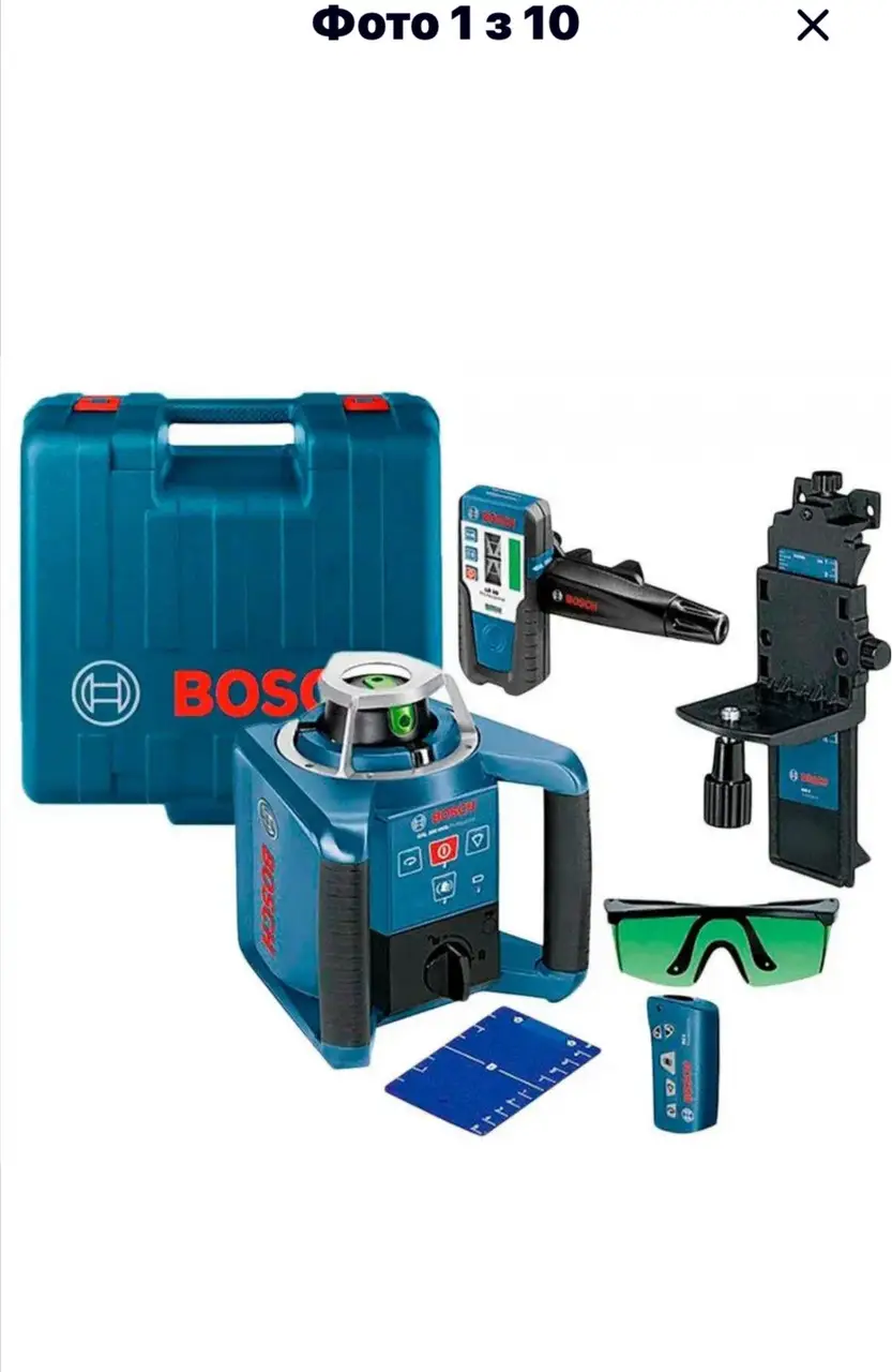 Професійний ротаційний лазерний нівелір BOSCH GRL 300 HVG SET Professional: зелений промінь, оригінал BMR - Зображення 8
