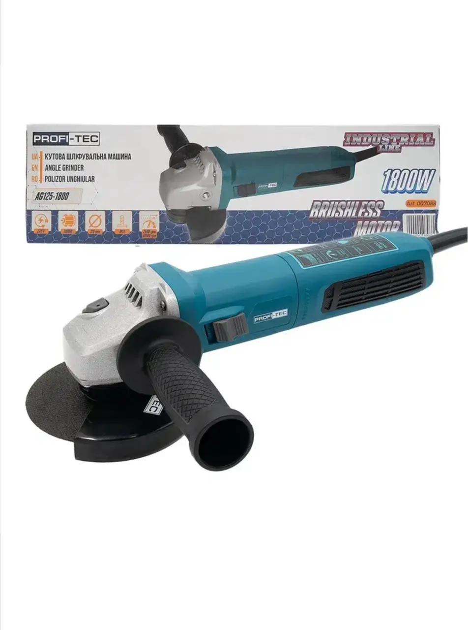Кутова шліфувальна машина PROFI-TEC AG125-1800 IndustrialLine