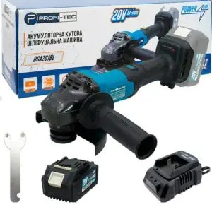 Акумуляторна болгарка кутова PROFI-TEC 20V DGA201BL Professional POWERLine (1х 4.0Aг, зарядний пристрій
