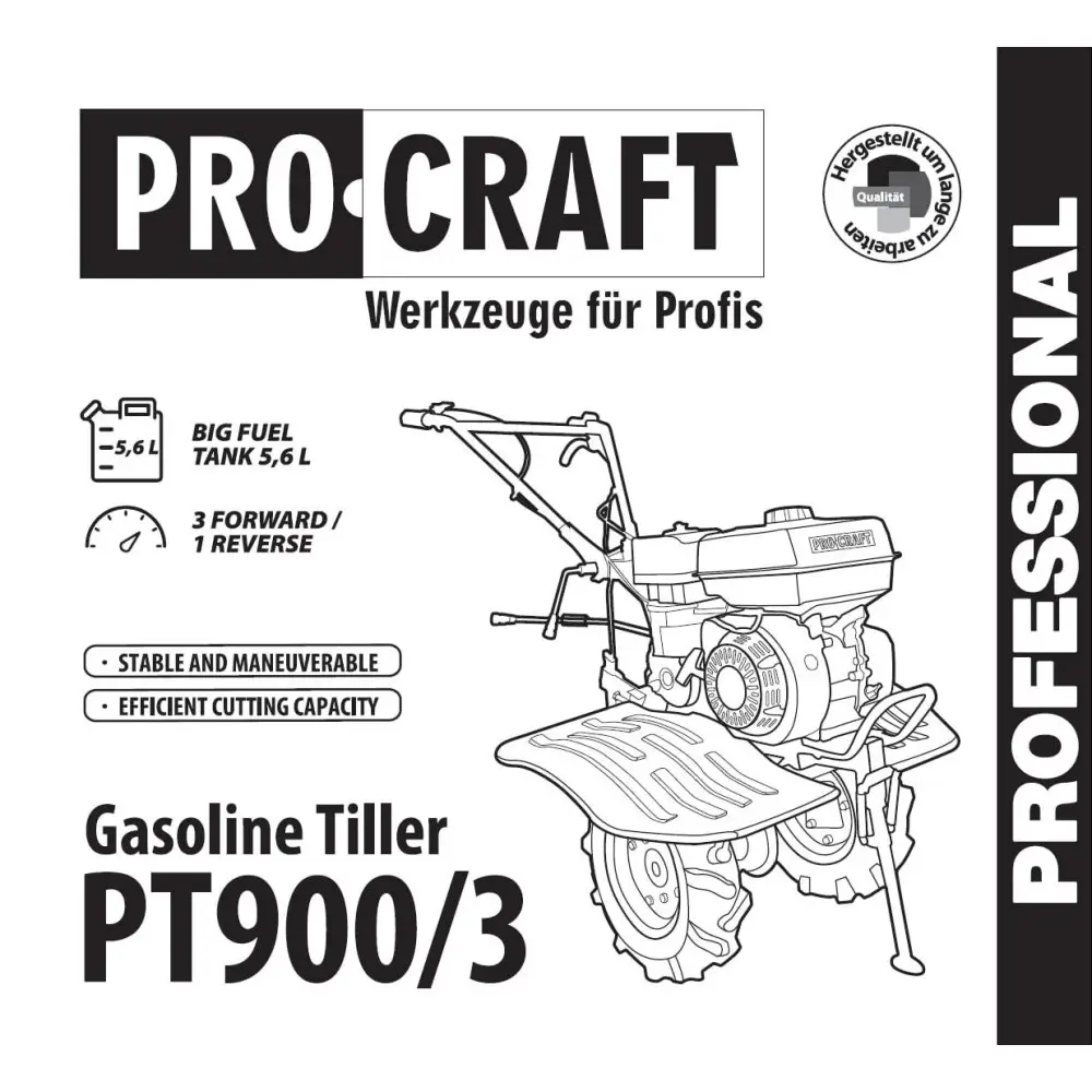Мотоблок бензиновий Procraft PT900/3 - Зображення 2