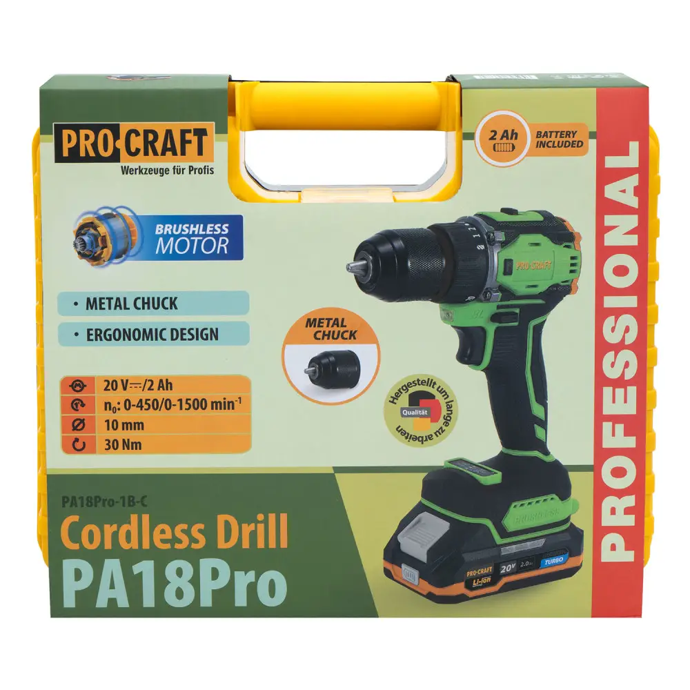 Шуруповерт Procraft PA18Pro (з 1 АКБ 2Аг) - Зображення 2