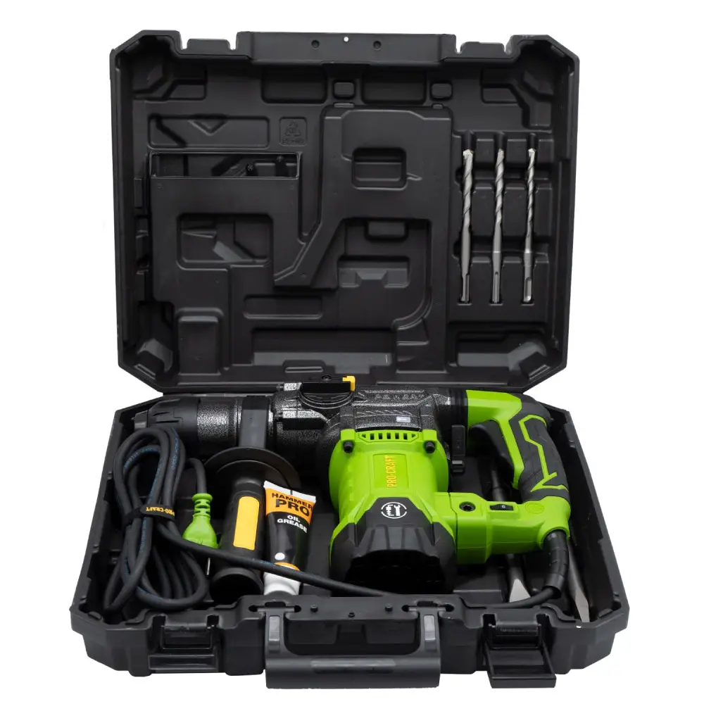 Procraft BH-1800 SDS-Plus перфоратор з буром, зубилом і мастилом, 3 режими роботи - Зображення 6