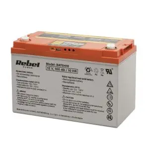 Гелевий акумулятор глибокої розрядки Rebel 12V 100ah LCD (BATO410) з Електронним таблом